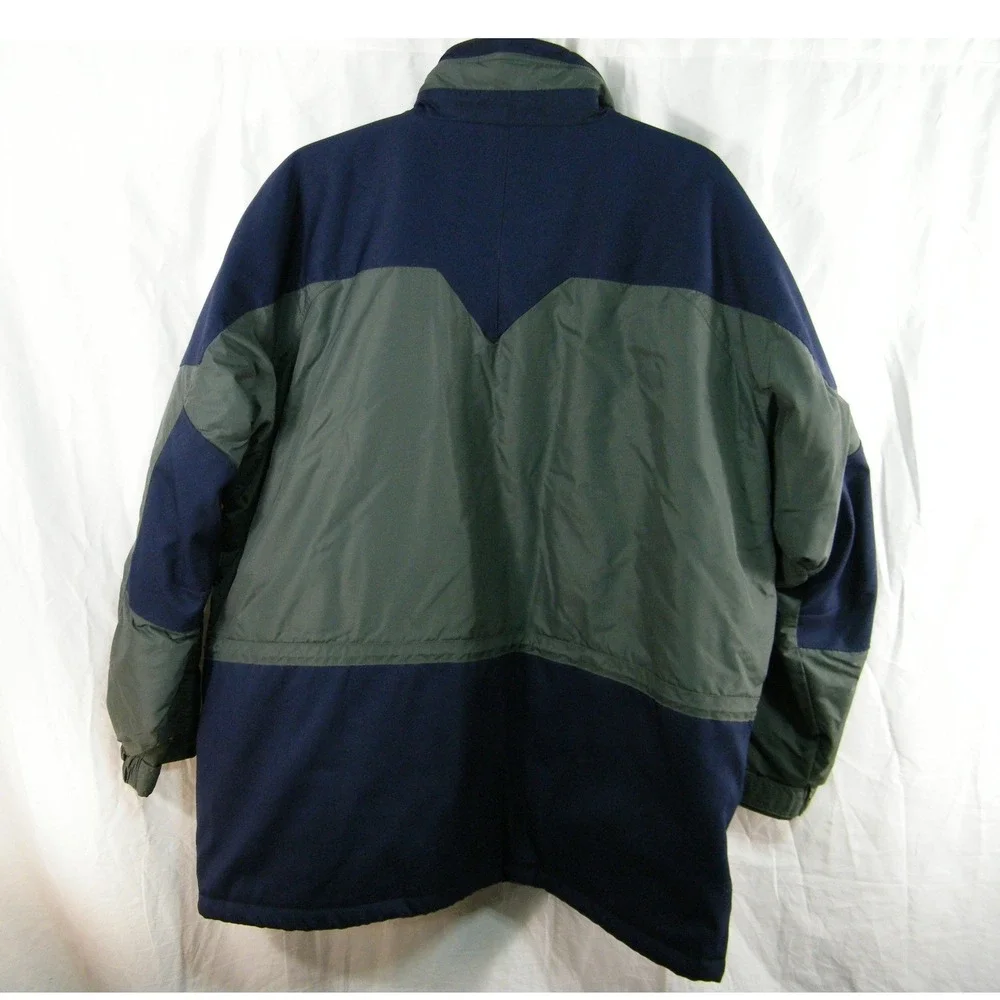 Columbia Sportswear Insulated Parka‎ Jacket Mens XXL Green Blue Colorblock Vtg